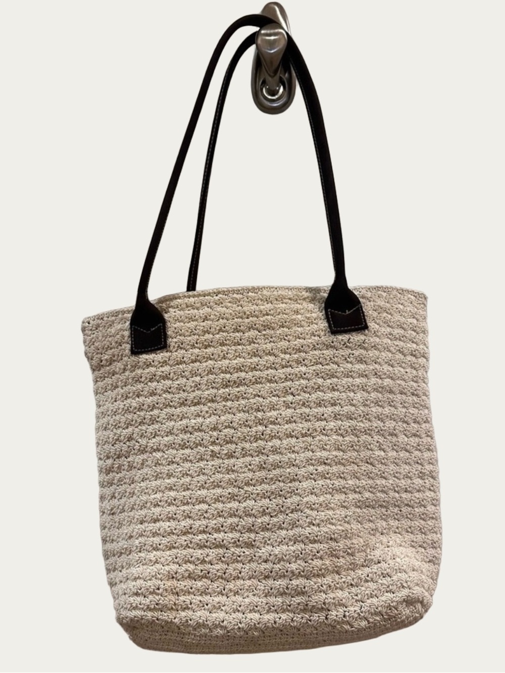 Frankie and Johnnie Vintage Woven Handbag/purse With Leather Strap